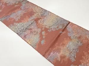 本場筑前博多木々に家屋模様織出し名古屋帯